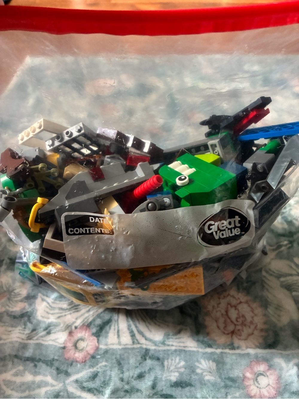 Assorted Kids Construction Toy Pieces - Green and Multicolor